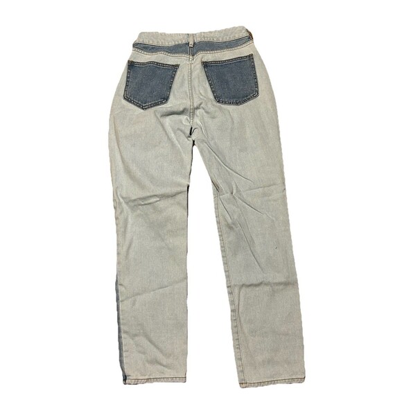 PacSun Mom Jeans Women’s 24 Colorblock Patchwork Straight Leg High Rise - Picture 4 of 5